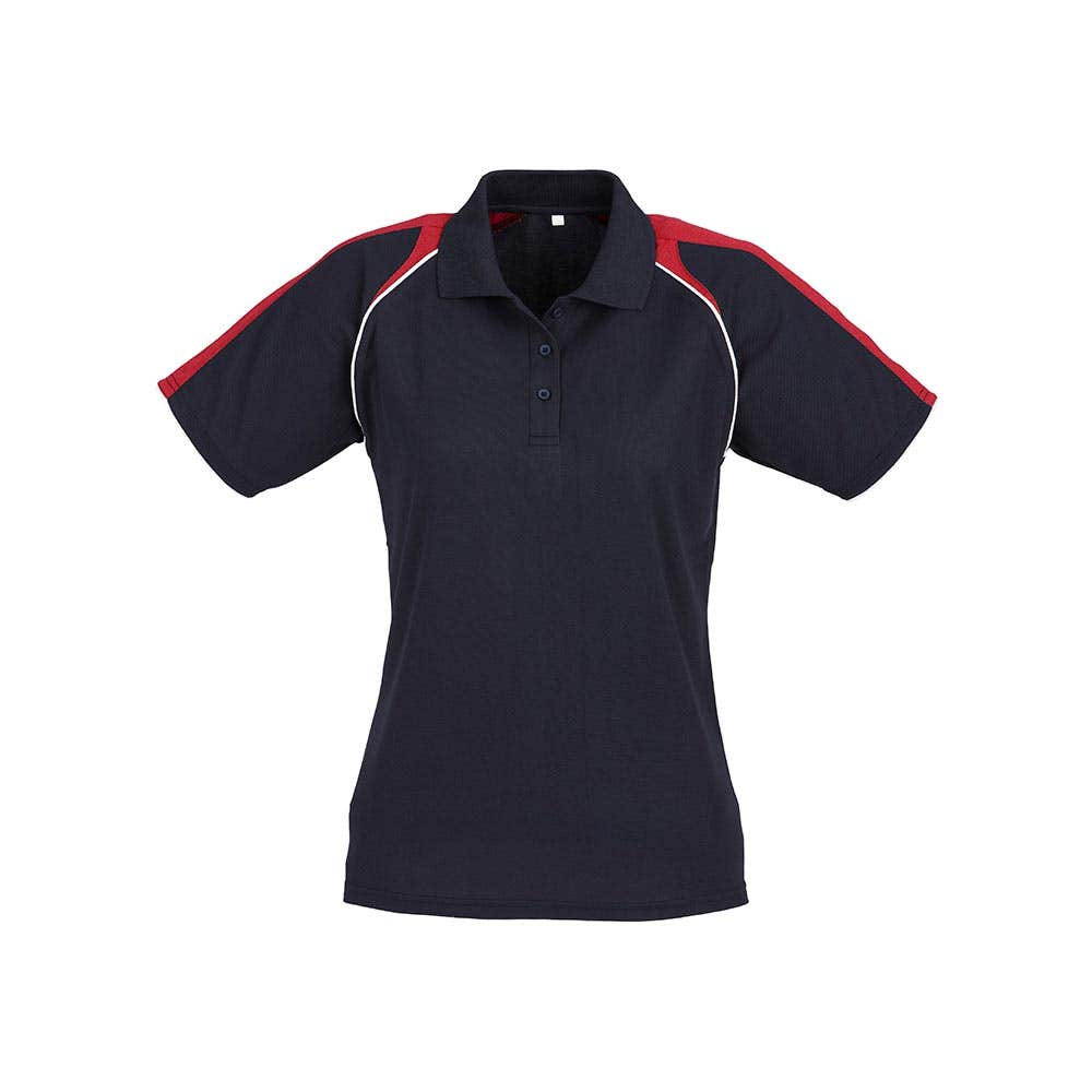 Shirt Polo Womens S/S Poly Cotton Biz Cool Triton Navy/Red/White 10 Biz 227291 P225LS-NAV/RED/WHT-10