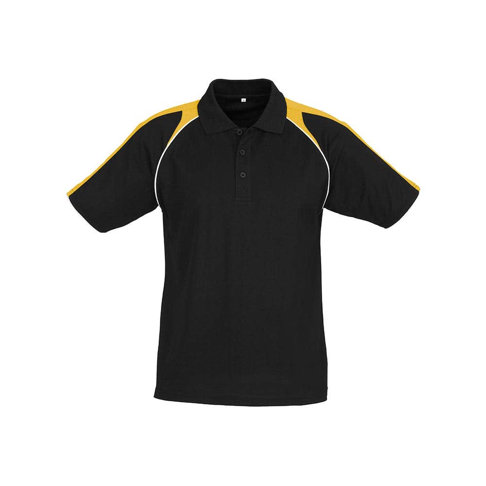 Shirt Polo S/S Poly/Cotton 170gsm Black/Gold/White 2XL Biz Collection 40012966 P225MS-BLK/GLD/WHT-2XL