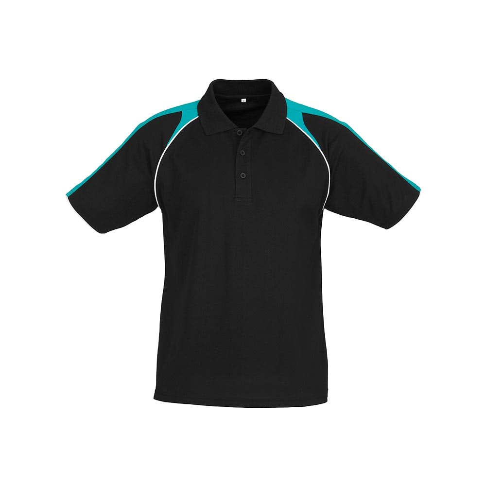 Shirt Polo S/S Poly Cotton Biz Cool Triton Black/Teal/White 2XL Biz 416842 P225MS-BLK/TEA/WHT-2XL