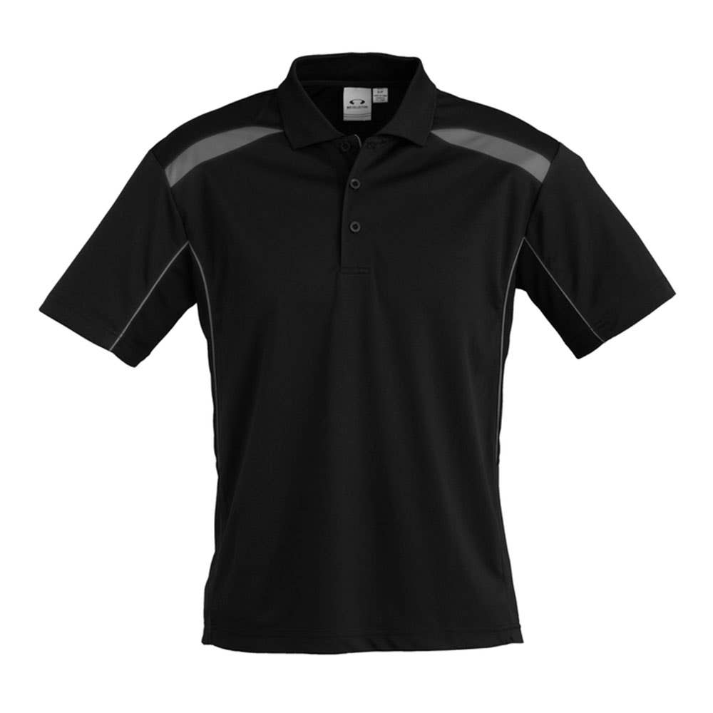 Shirt Polo S/s Polester Bis Cool United Black/ash 5XL Biz_420113_P244MS-BLK/ASH-5XL