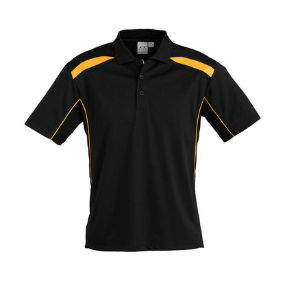 Biz Cool United Polyester Polo Shirt Black/Gold L_267870_P244MS-BLK/GLD-L