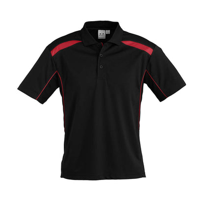Shirt Polo S/S Polyester Biz Cool United Black/Red 2XL Biz BAE Logo 50106330 BAE P244MS-BLK/RED-2XL