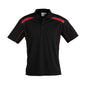 Shirt Polo S/S Polyester Biz Cool United Black/Red 2XL Biz BAE Logo 50106330 BAE P244MS-BLK/RED-2XL