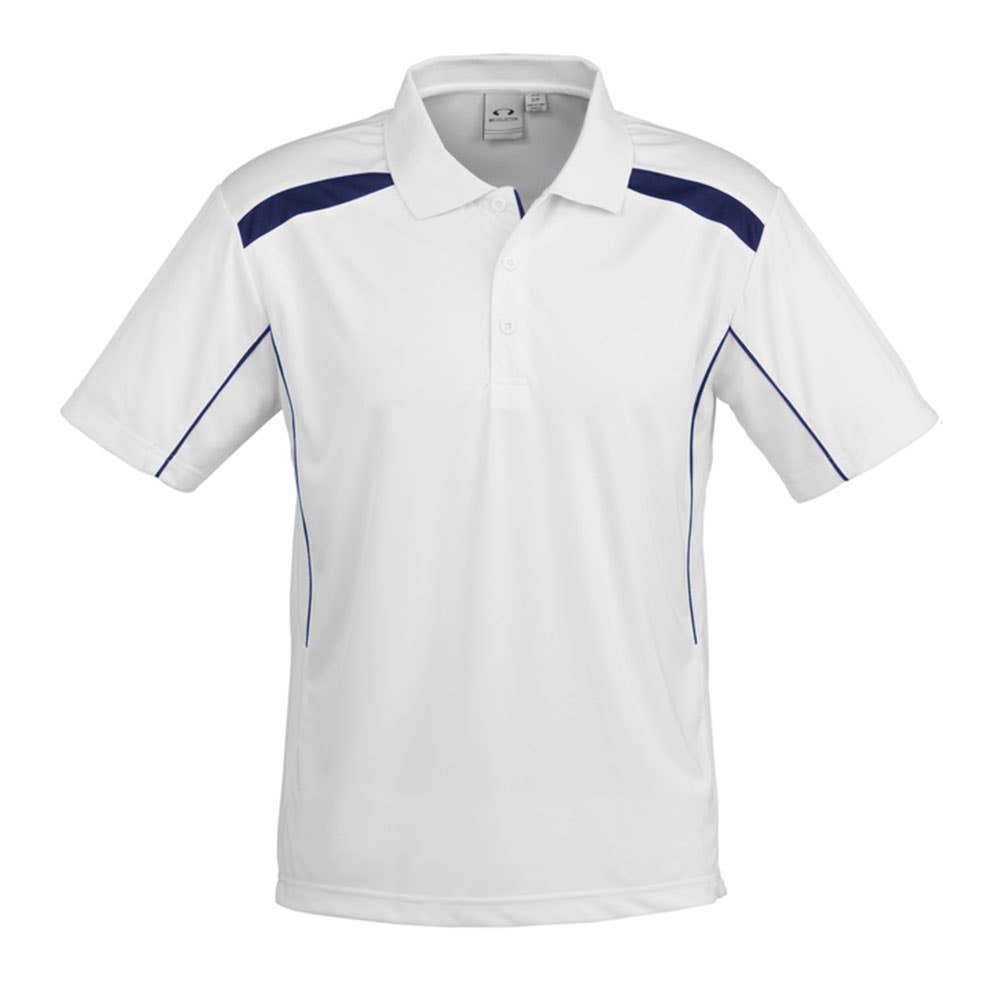 Shirt Polo S/S Polyester Biz Cool United White/Navy 2XL Biz_40010440_P244MS-WHT/NAV-2XL
