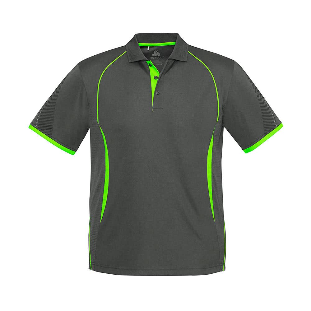 P405MS Razor Short Sleeve Polo Shirt Grey/Lime 7XL_40070578_P405MS-GRY/LIM-7XL