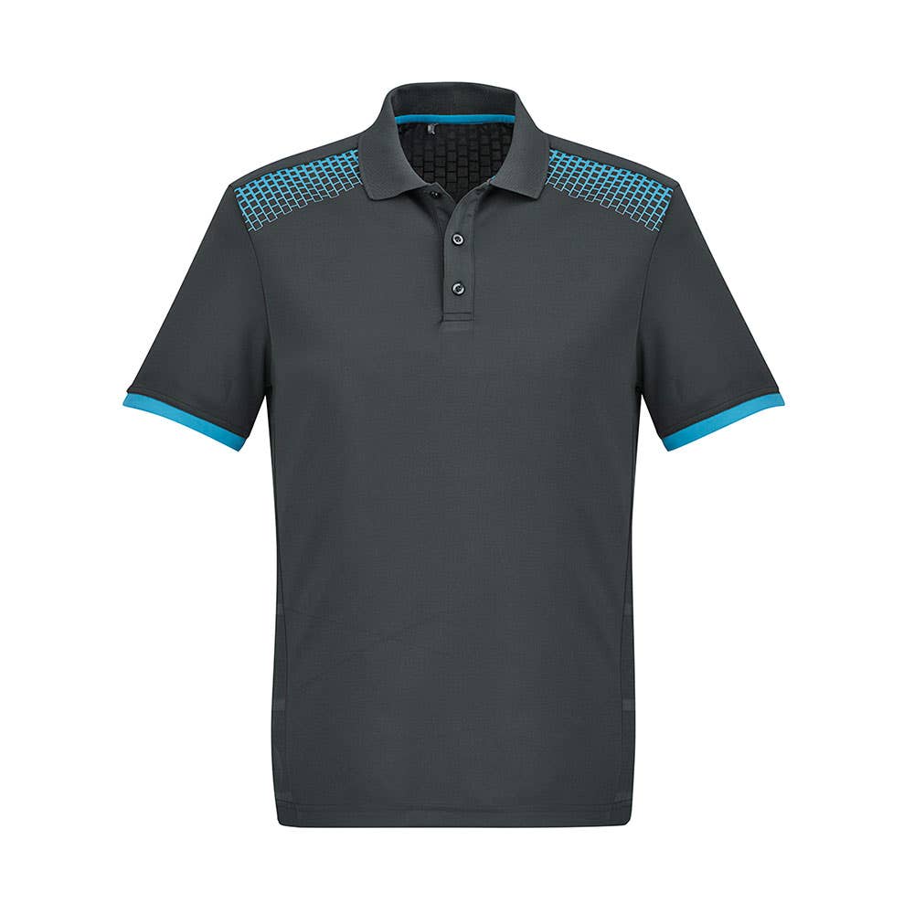 Mens Galaxy polo-Grey/Cyan - L_36018209_P900MS-GRY/CYN-L