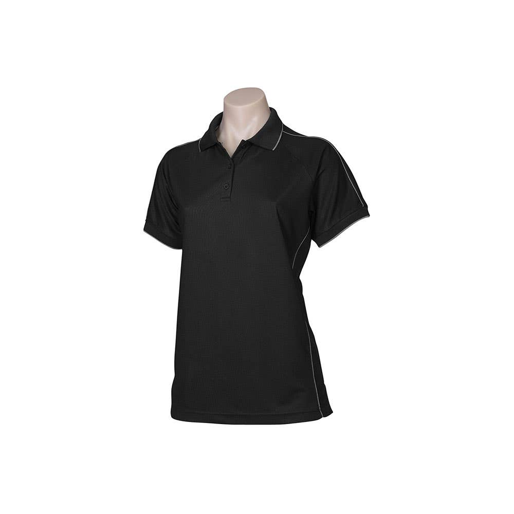 Shirt Polo Womens S/S Polyester Biz Cool Report Black 10 Biz 267111 P9925-BLK-10