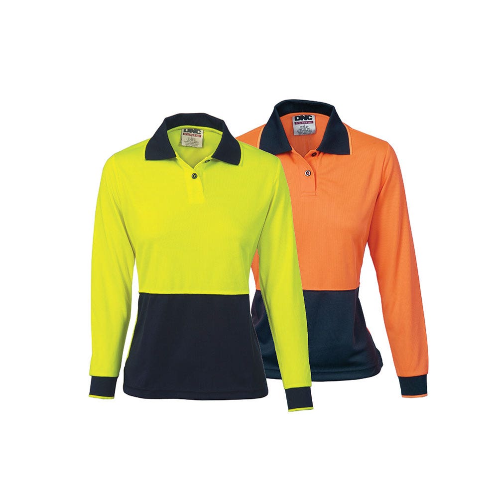 3898 Women's Hi-Vis Long Sleeve Polo Shirt 175gsm DNC3898