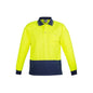 Basic Polo Shirt L/S Yellow/Navy - 2XL 36016653 ZH232-Y/N-2XL