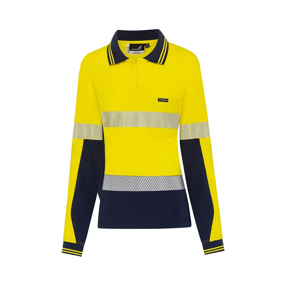 Polo Womens Long Sleeve Segmented Taped Vented Cotton Mack 10 Y/N 40060879 MKL918685YNW010