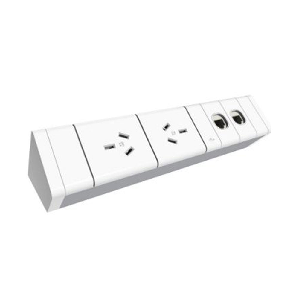 Rapid Power Rail 2 Gpo + 2 Data White_1046428_SWPR2G2D WH