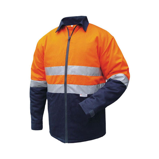 Jacket Cotton Drill Quilt Padded 311gsm 3M Tape Orange/Navy 2XL 60016892 MJ987-O/N-2XL