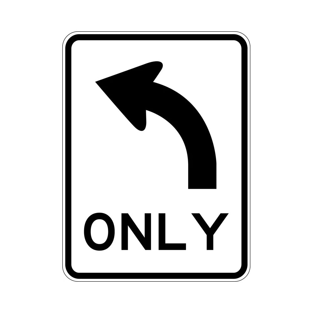 Sign Arrow Up And Left Only 600x800mm Class 1 Aluminium_416461_R2-14A(L)C1