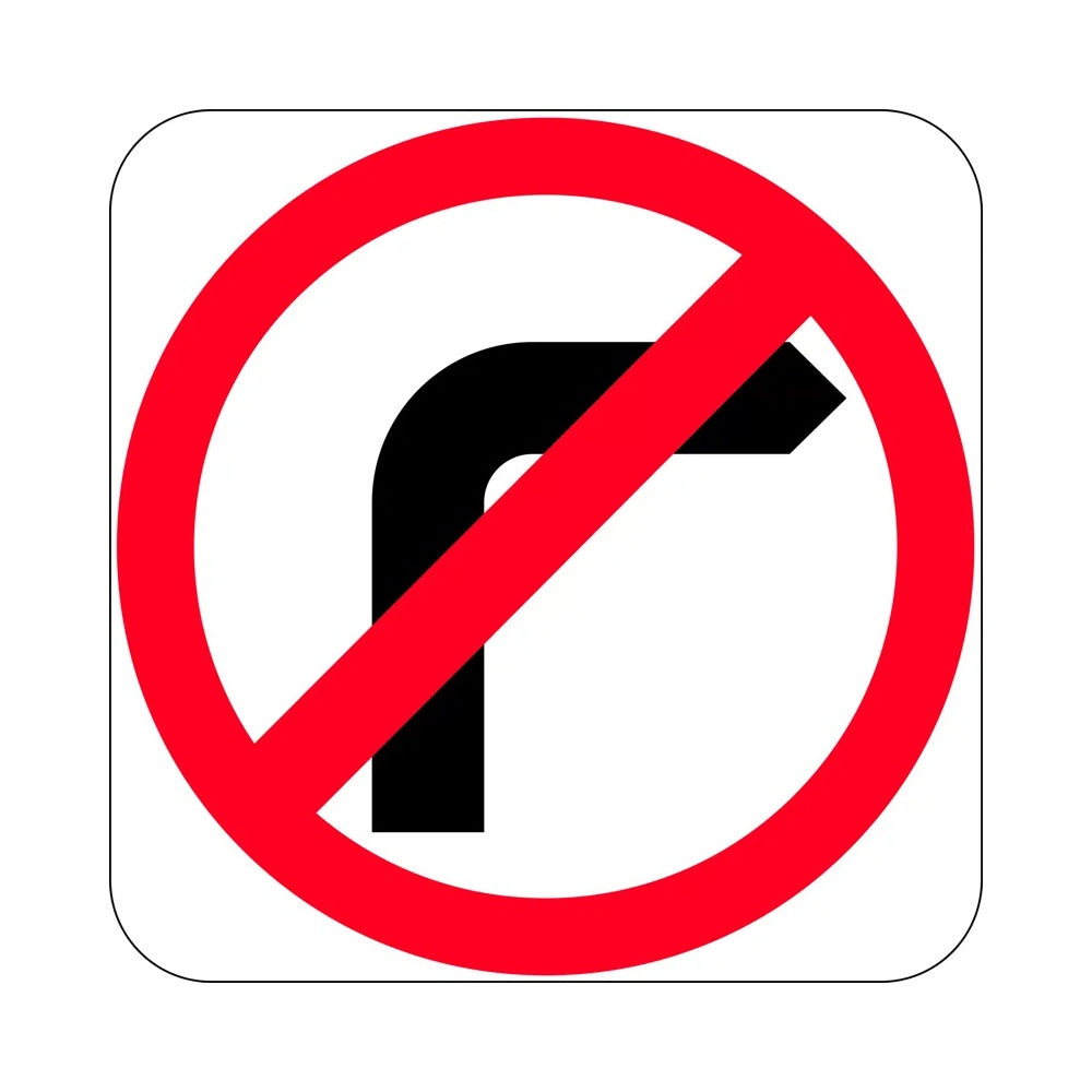 Sign 450 X 450mm Aluminium Class 1 Reflective No Right Turn_505175_R2-6A(R)