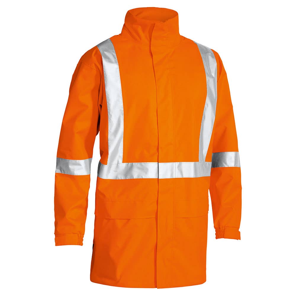 Taped Hi-Vis Rain Shell Jacket X Back Tape Orange 2XL_409313_BJ6968T_BVEO2XL