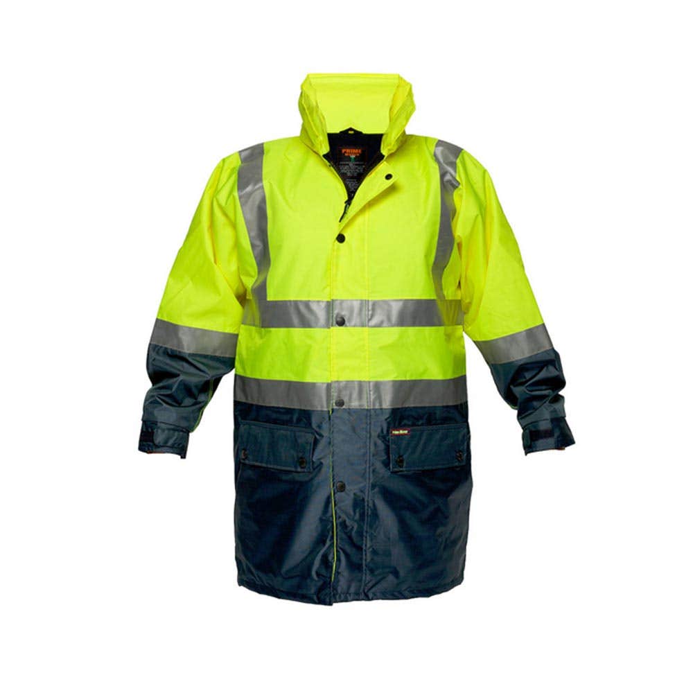 Jacket Wet Weather Hi Vis Fleece Lined Yellow/Navy2XL Prime Mover 90011806 MJ208-Y/N-2XL