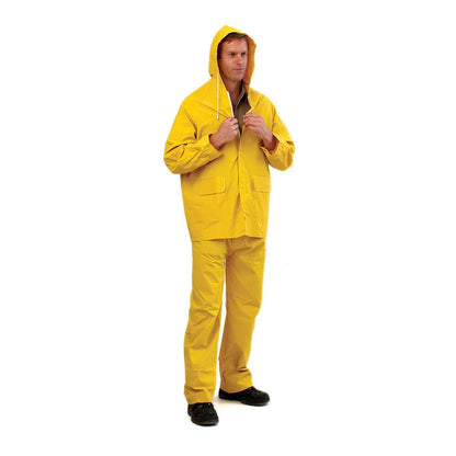PVC Wet Weather Rain Jacket with Hood Yellow_RJ