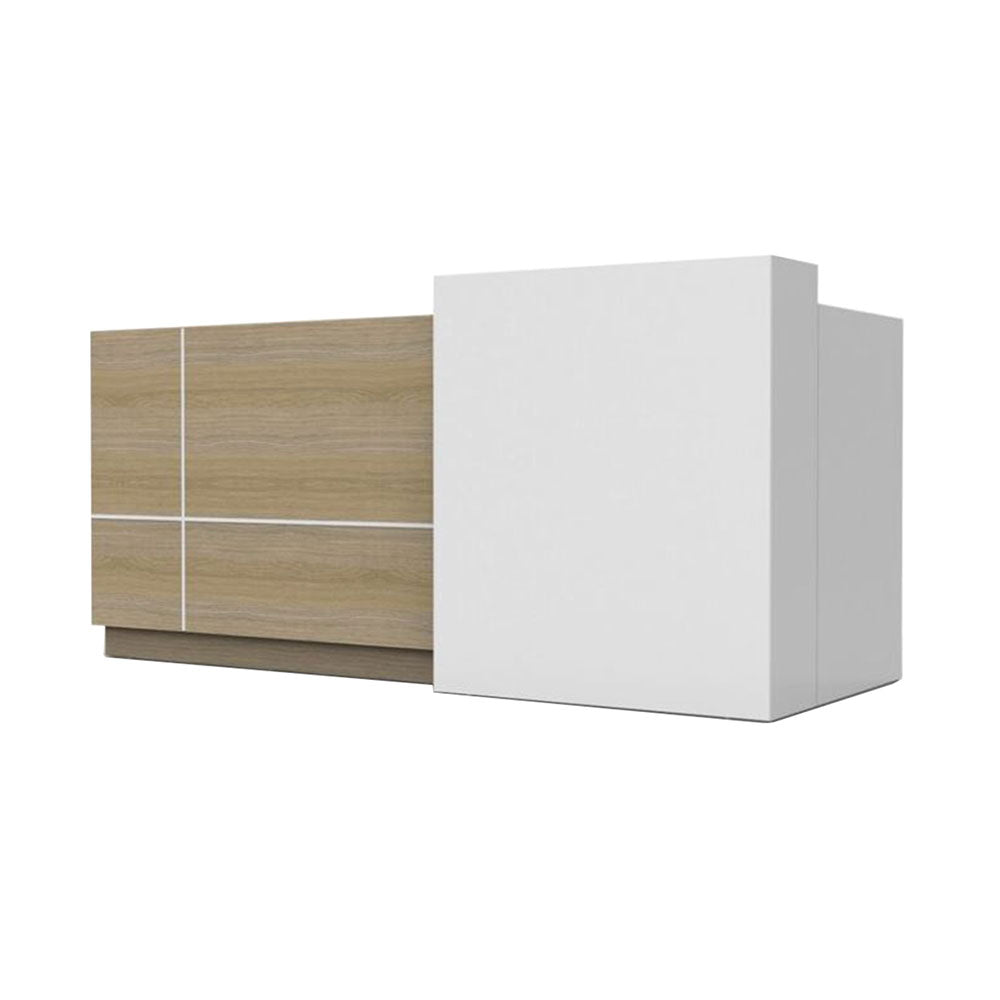 Sempre Reception Counter 2400Wx1150Hx950Dmm Natural Oak/ Wht_40043877_Sempre NO/W