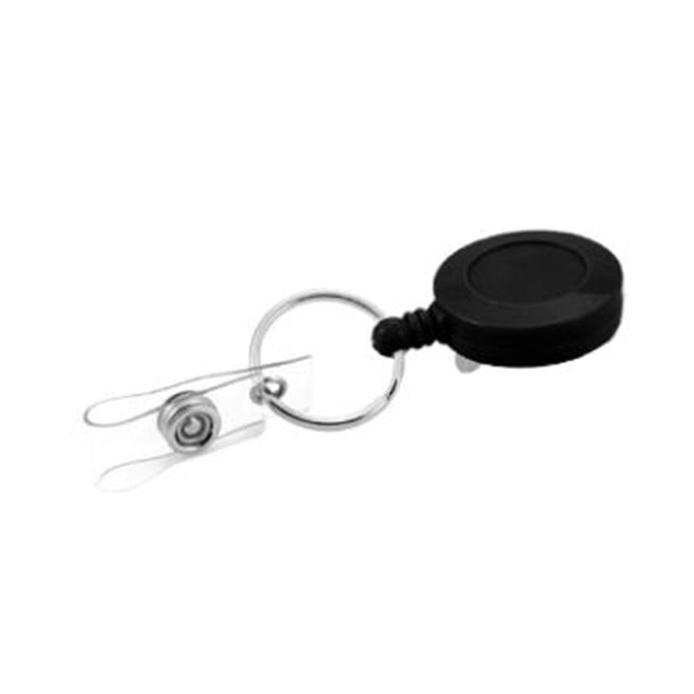 ID Holder Retractable Badge Reel With Split Ring + Card Strap Pack 25 Black_499899_Y642183