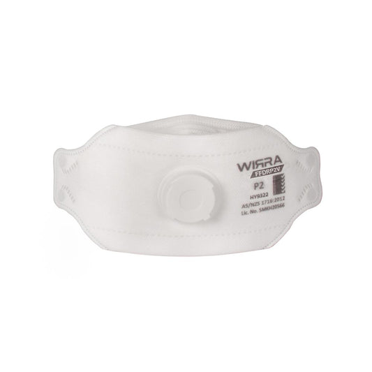 Respirator Disposable Mask Flat Fold P2 Valve FFDRP2V Wirra Pk 10 55055062 FFDRP2V