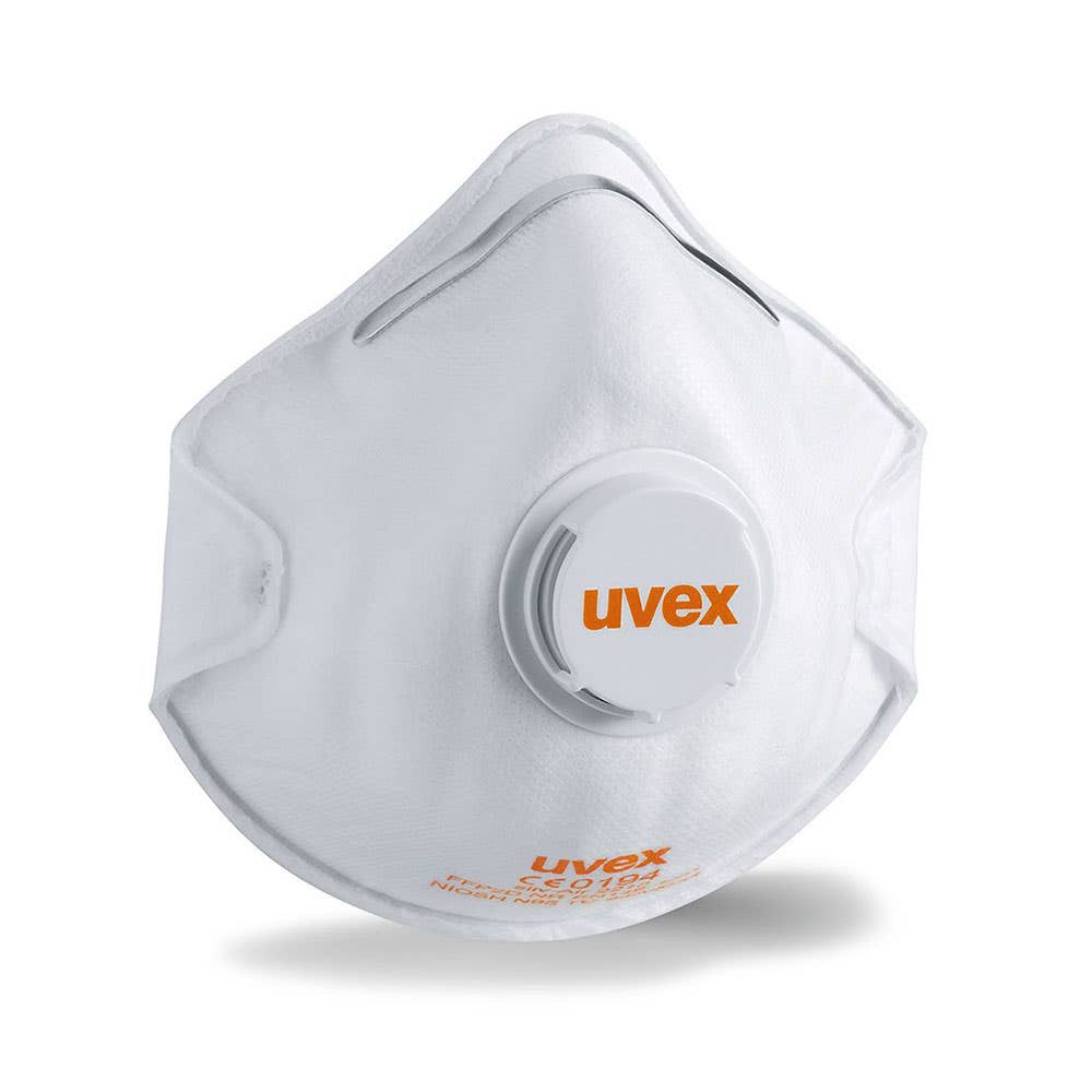 Respirator Mask Preformed Silv-Air Cup Valved P2 8732-218 Uvex Pk 15 175509 8732-218