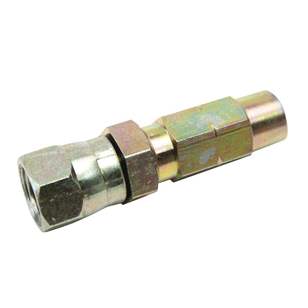 End Reusable Straight Zinc + Sleeve/Stud 7/16'' JIC To 8.3mm Hose Alemlube 269146 BT0544
