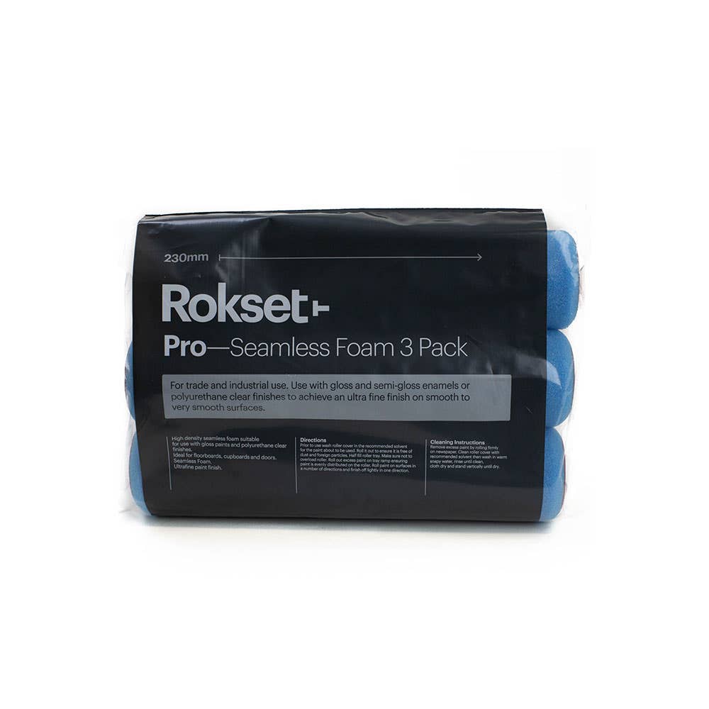 Pro Seamless Foam Paint Roller Cover 230mm 3 Pk 301059 38660