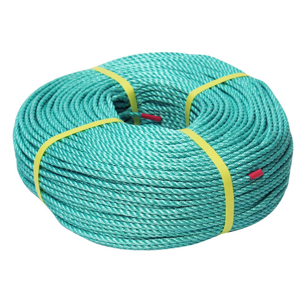 Polypropylene Twisted 3 Strand Rope Coil 6mm x 250m Green 91358182 PP06C250G