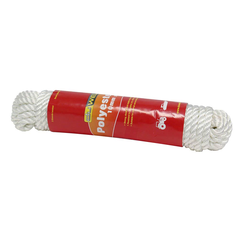 Polyester Twisted Rope 3 Strand 10mm x 15m White 30008217 ROP3ST1015