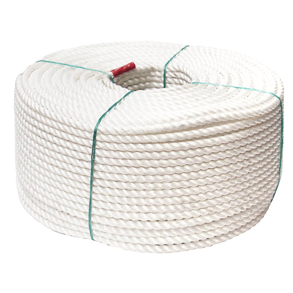 Polypropylene Twisted 3 Strand Rope Coil 12mm x 220m White 27000004 PP12C250W