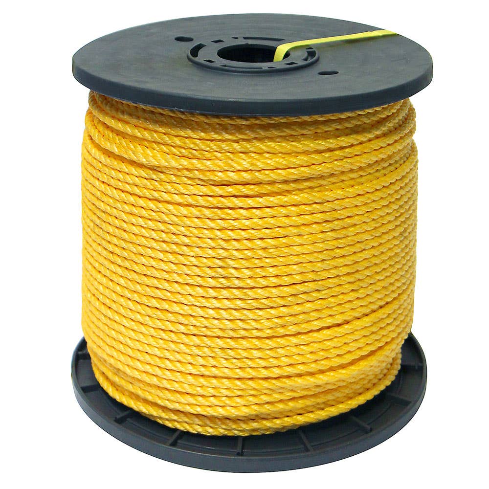 Polypropylene Twisted 3 Strand Rope Spool 6mm x 250m Yellow 90001031 PP06S250Y