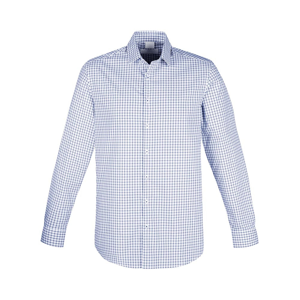 Shirt Mens Long Sleeve  2XL White-Blue RS070ML-White-Blue-2XL_40075790_RS070ML-White-Blue-2XL