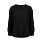 Blouse Womens Long Sleeve  10 Black RU568LL-Black -10_40075809_RU568LL-Black -10