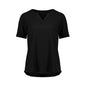 Blouse Womens Ruche Short Sleeve  10 Black RU568LS-Black -10_40077143_RU568LS-Black -10
