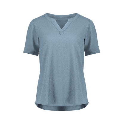 Blouse Womens Ruche Short Sleeve  10 Powder blue RU568LS-Blue-10_40077130_RU568LS-Blue-10