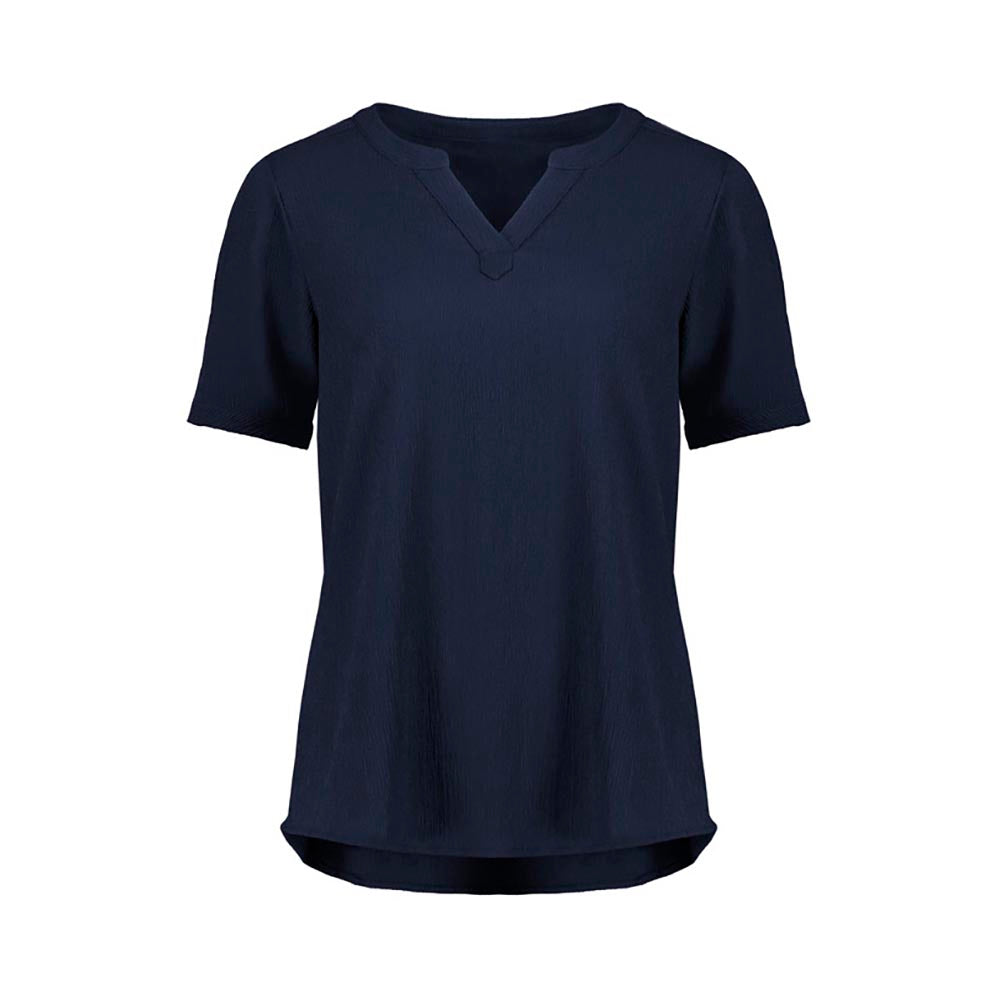 Blouse Womens Ruche Short Sleeve  10 Navy RU568LS-Navy-10_40077156_RU568LS-Navy-10