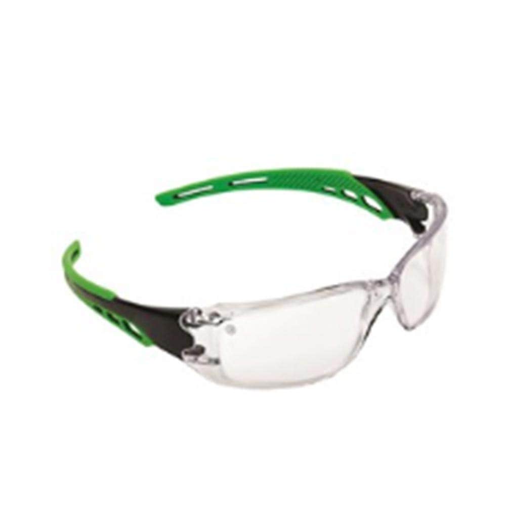 Clear Safety Glasses Poly Frame Green Arms Anti Fog Cirrus Prochoice 267956 9180