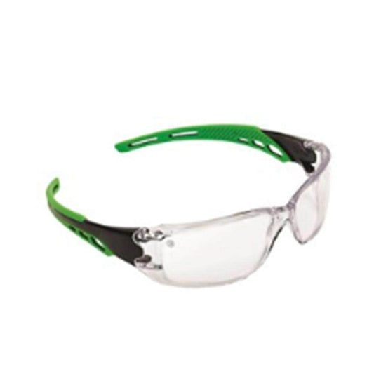 Clear Safety Glasses Poly Frame Green Arms Anti Fog Cirrus Prochoice 267956 9180