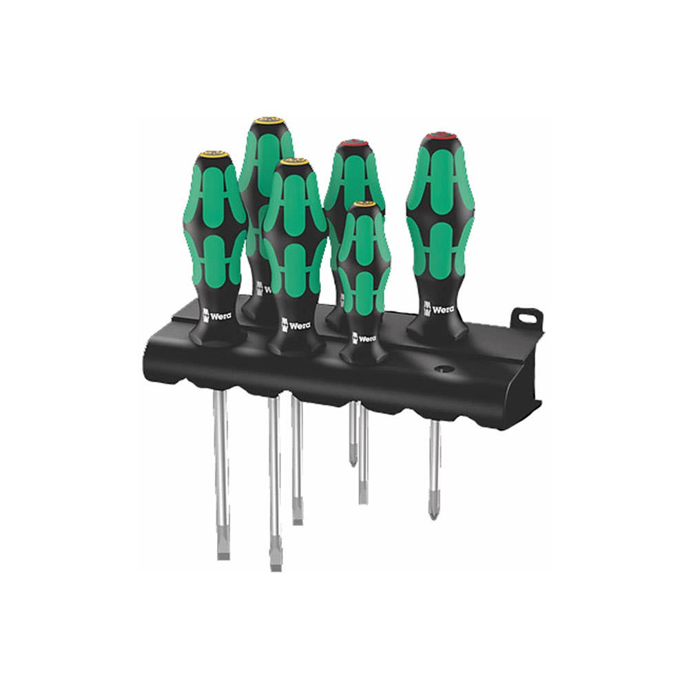 Kraftform Plus 334/6 Lasertip Screwdriver Set & Rack Slotted & Phillips 6 Pieces 91720152 05105650001