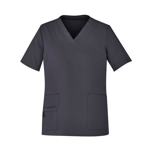 Womens Avery Easy Fit V-neck Scrub Top Charcoal Medium 491674 CST941LS-Charcoal-M
