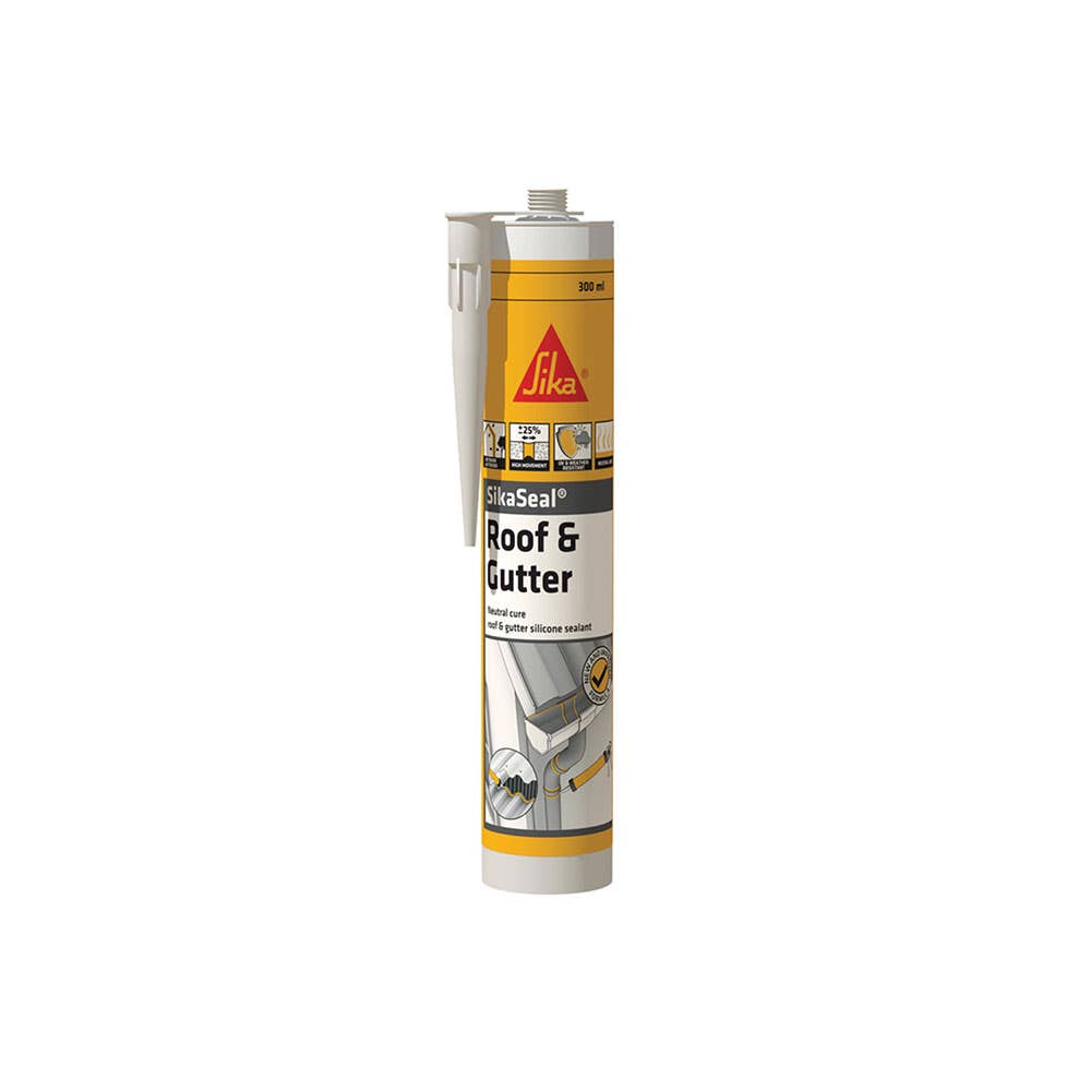 SikaSeal&reg; Roof & Gutter Silicone Sealant Grey 300ml 518043 692132