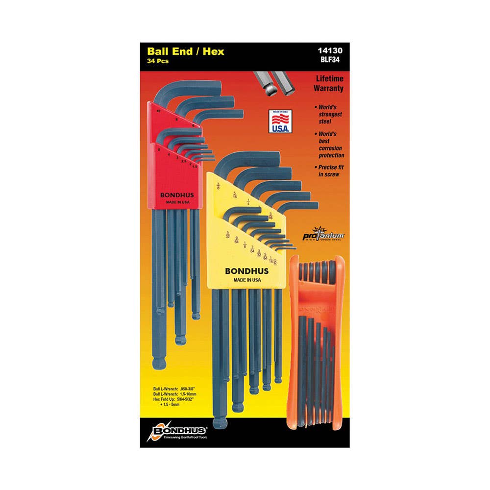 34 Piece Multi Pack Ball End & Hex Key Set 35001305 BD14130