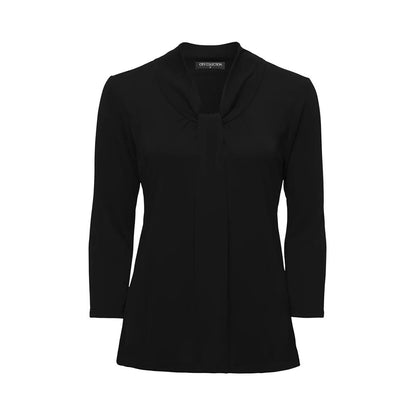 Ladies Black Pippa 3/4 Sleeve Shirt 2221 City Collection CITY2221