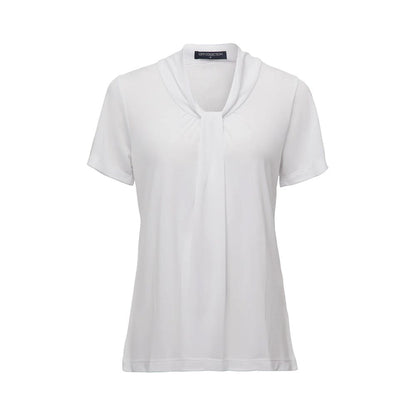 LadiesPippa S/S Knit Shirt-White-M 36020782 CC2222-WHT-M