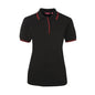 Shirt Polo Womens S/S Poly/Cotton 210gsm Contrast Black/Red 12 Jb's Wear 479455 2LCP-BLK/RED-12