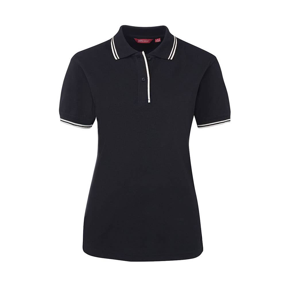 Shirt Polo Womens S/S Poly/Cotton 210gsm Contrast Navy/White 10 JB's Wear 287303 2LCP-NAV/WHT-10