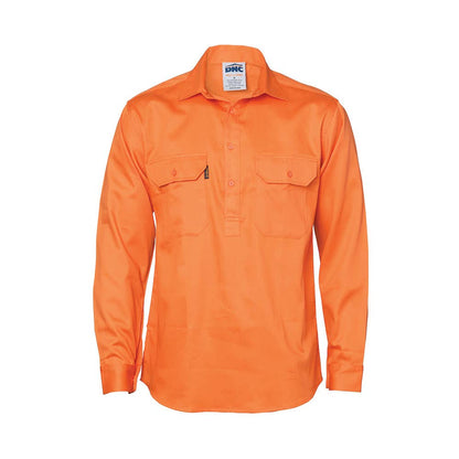 3204 Closed Front Gusset Sleeve Shirt 190gsm Orange L 511011 3204-O-LARGE