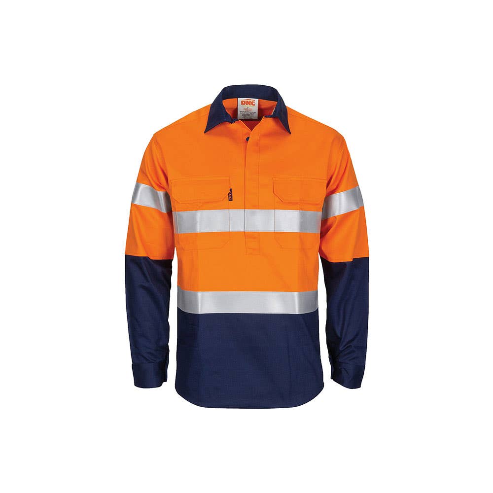 Shirt FR DNC Orange/Navy 3407 L/S 5XL 418879 3407-O/N-5XL