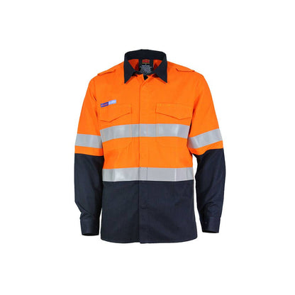 Shirt INHERENT FR PPE1 2T L/W DN SHT Orange/Navy Large 490704 3445-L-ON