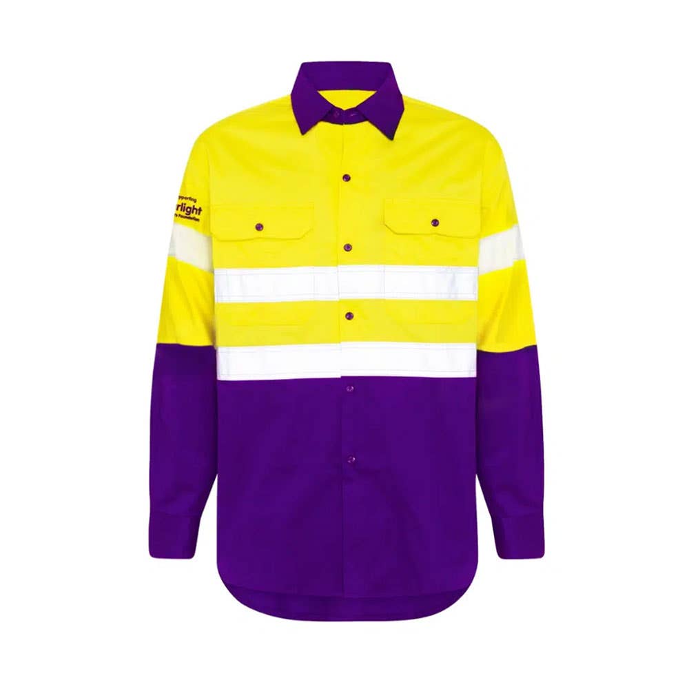3582 Captain Starlight Foundation Mens Shirt Yellow/Purple 3582YP